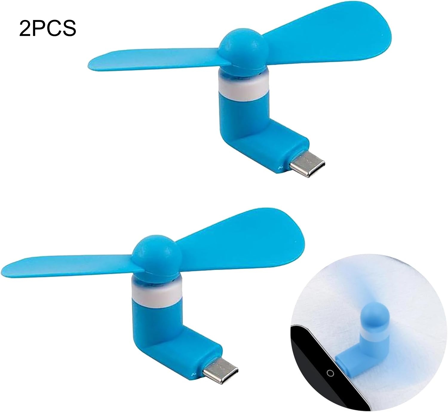 Phone Cooling Fan - 2 szt. Mini przenośny wentylator Type-C,