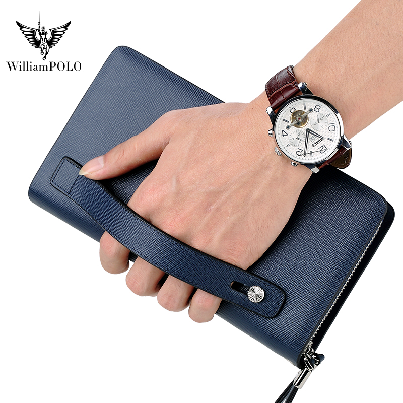 Phone Accessories Business - WILLIAMPOLO Luksusowa męska skórzana torba kopertówka,